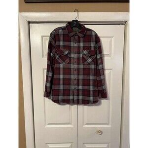 Anchorage Expedition Plaid Flannel Shirt Large Red Gray Blue